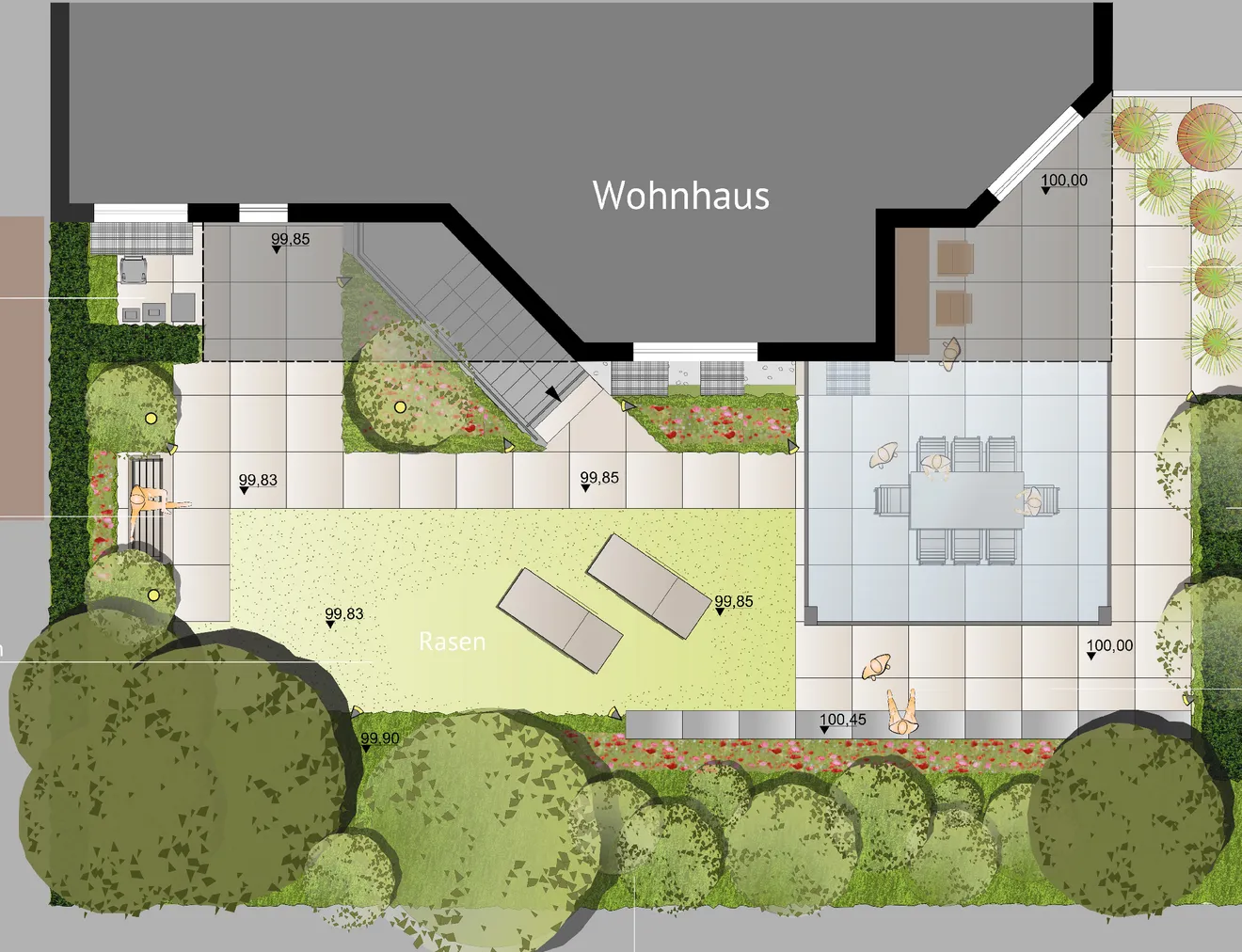 Gartenplanung: kleiner Garten, Entwurf